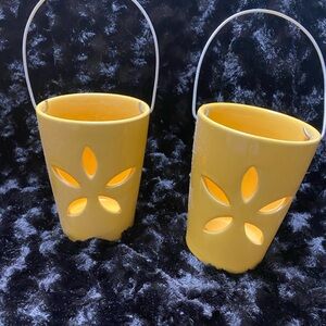 Yellow Decorative Candle Holders